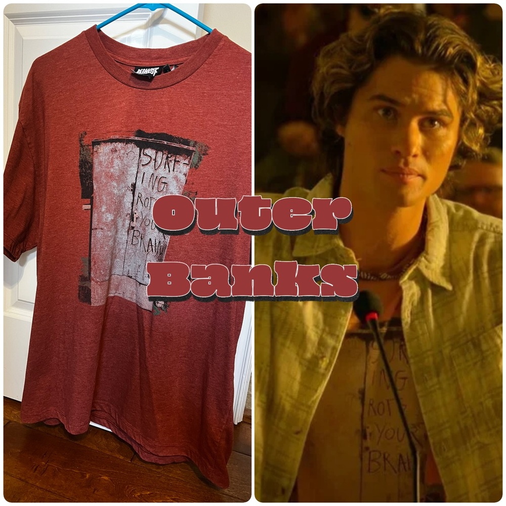 Reclaimed Vintage x Outer Banks Surfing Rots Your Brain T-Shirt Tee ASO John B
